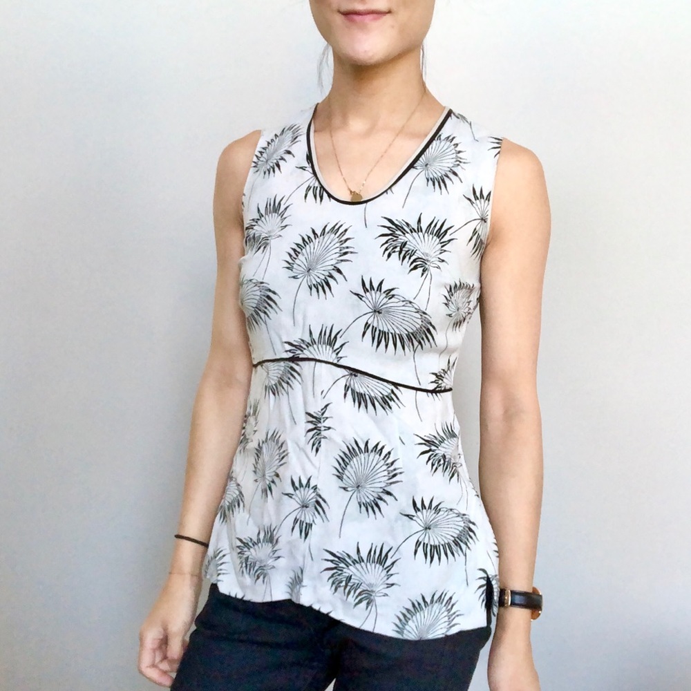 Marni mint green leafy/ fronds top